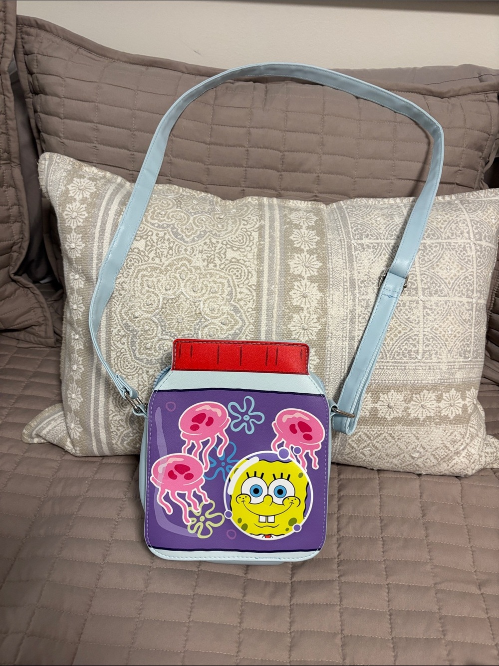 SpongeBob Jellyfish Crossbody Bag - Light Blue Strap